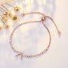 Bow Micro Inlaid Zircon Adjustable Beads Bracelet