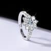 Sterling Silver 925 Moissanite Ring Female Flower Diamond