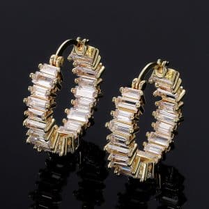 Personalized Single Row Water Drop AAA Zircon Earrings