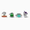 Color Zircon Cartoon Earrings Four-piece Set Trendy Earrings Suit