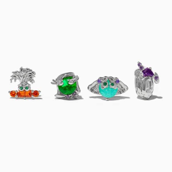 Color Zircon Cartoon Earrings Four-piece Set Trendy Earrings Suit