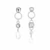 Asymmetric Long Drop-shaped Rhinestone Earrings