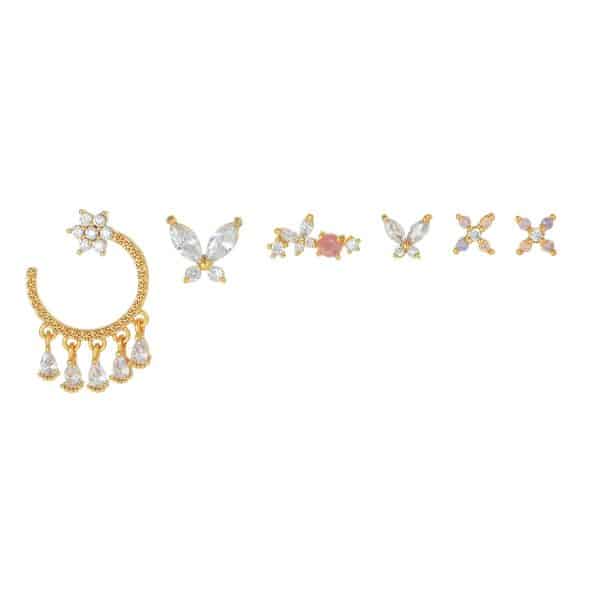 Mini Set Earrings Simple Women's Small New Butterfly