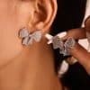 Bow Stud Earrings Stainless Steel PVD Electroplating Color Retention Simple