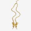 New Stainless Steel Butterfly Flower Oval Leaf Pendant Exaggerated Style Female Necklace