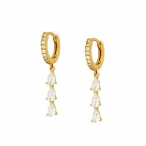 Sterling Silver Earrings Multi-Zircon Drop Earrings