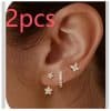 Inlaid Zircon Butterfly Flower Earring Set