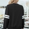 Fiery Red Varsity Striped Detail Drop Shoulder Oversized Sweatshirt