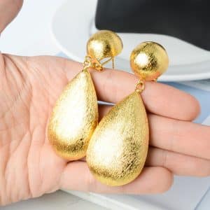 Women's Fashionable Golden Silver Drop Shape Earrings