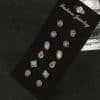 6 Pairs Set Ethnic Earrings Rhinestone  Flower Shape Stud Earring