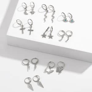 European And American Cross-border Simple Cross Butterfly Set Earrings