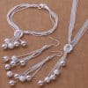 925 silver plated five-line sand bead jewelry set