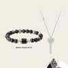 Black Agate Bracelet Small Love Lock Couple Necklace Bracelet