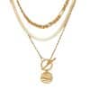 Fashion European And American Style Coin Wafer Pendant Snake Bones Chain