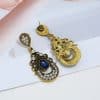 Drop-shaped Retro Alloy Diamond Earrings
