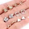 Acrylic set diamond earrings