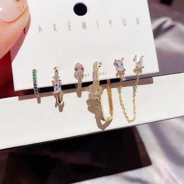 6-piece set of high-end light luxury earrings