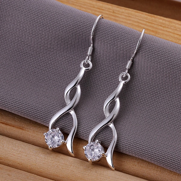 Crystal Spiral Drop Earrings