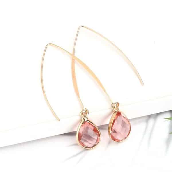 Water Drop Vintage Long Crystal Glass Earrings