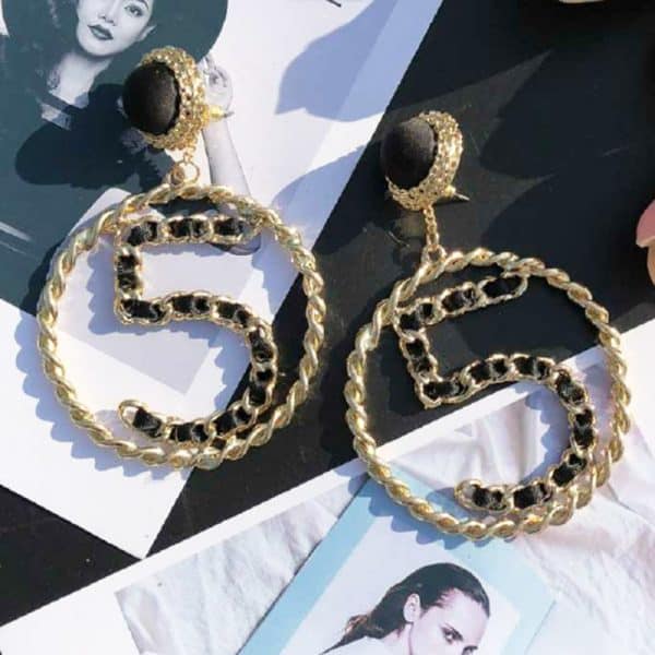 Weave 1 pair 5 part drop earrings