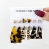 Personalized Metal Three Tube Fried Dough Twist Earring Set 6 Pieces