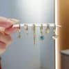 Planet Sun Earring Set Exaggerated Asymmetric