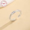 Fashion And Fully-jewelled Wave Cross Women's Open Toe Ring