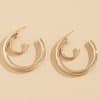 All-match Double Layer Half Circle Geometric Metal Earrings Women