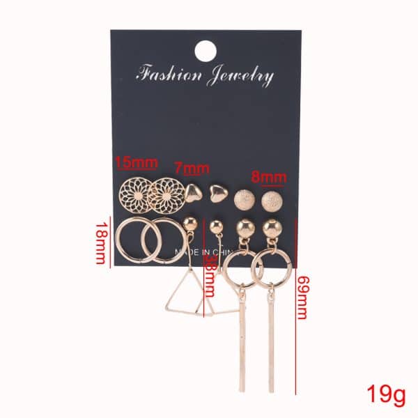 Love Frosted Geometric Tassel Earring Set