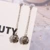 Women's water drop silver earrings