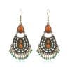 Ethnic style geometric drop diamond earrings