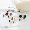 Water drop contrast earrings