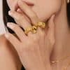Women's Fashion Geometry Pattern Shaped Twisted Ring