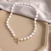 Vintage Love Heart Pearl Gold Necklace
