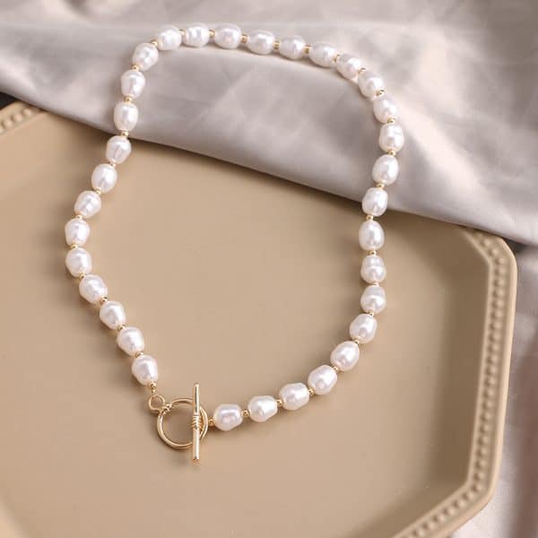 Vintage Love Heart Pearl Gold Necklace