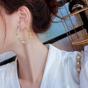Silver Needle Korean High Temperament Circle Big Earrings Exaggerated Earring Trend