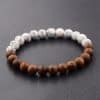 Frosted Stone Wooden Bead Hand Strung Crater Stone Bracelet