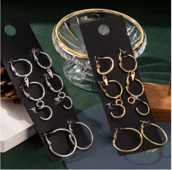 European and American Fashion New Alloy Earring Set Combination