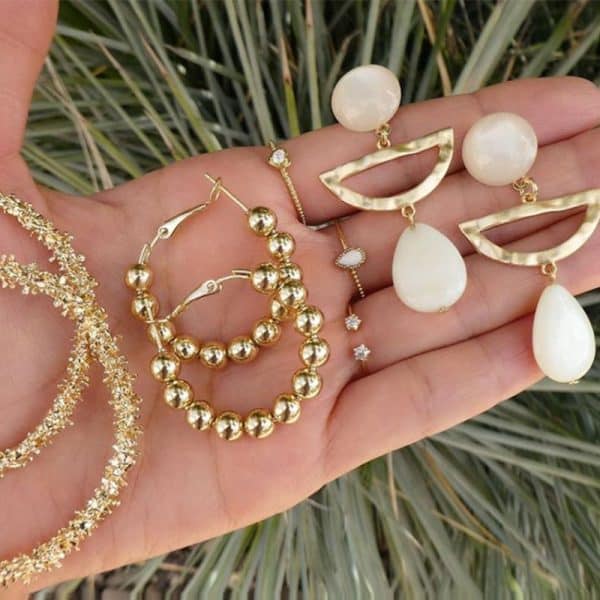 3European and American new cross-border jewelry earrings earrings set, love shells, starfish, leaves and pearl earrings