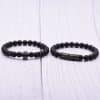 Natural Stone Micro Inlaid Skull Head Copper Jewelry Bracelet