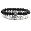 Volcanic Stone Agate Buddha Beads Natural Stone Elastic Bracelet