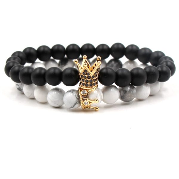 Volcanic Stone Agate Buddha Beads Natural Stone Elastic Bracelet