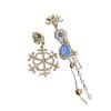 Asymmetrical Earrings Female Snowflake Drop Pearl Tassel Earrings