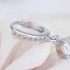 Zircon Circle Full Diamond Sterling Silver Stud Earrings
