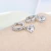 Zircon Circle Full Diamond Sterling Silver Stud Earrings