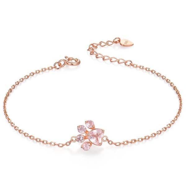 Rose Gold Hibiscus Stone Cat's Claw Jewelry