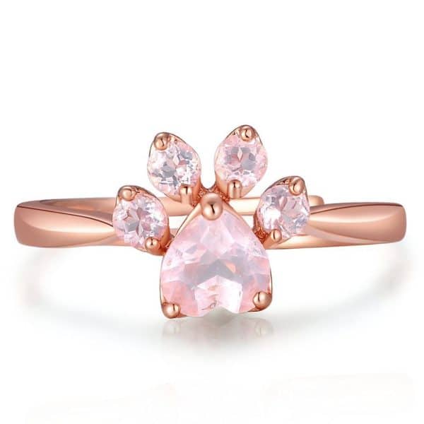 Rose Gold Hibiscus Stone Cat's Claw Jewelry