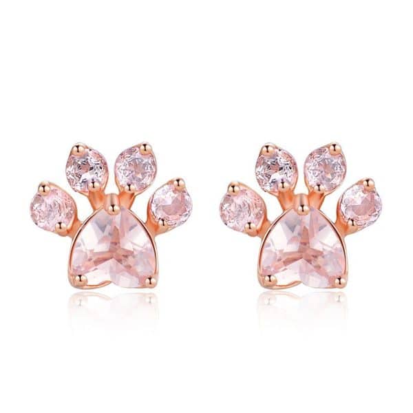Rose Gold Hibiscus Stone Cat's Claw Jewelry