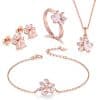 Rose Gold Hibiscus Stone Cat's Claw Jewelry