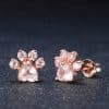 Rose Gold Hibiscus Stone Cat's Claw Jewelry
